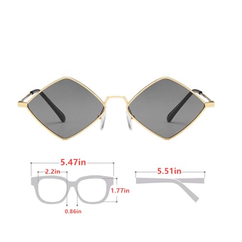 Image of ENTHYI Diamond Shape SunGlasses for Men /Women Metal Quadrilateral Frame Shades Film Sun glasses UV Protection