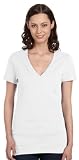 Bella + Canvas Ladies' Jersey Short-Sleeve Deep V-Neck T-Shirt XL WHITE