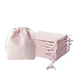QIANF 12pcs Light Pink Velvet Drawstring Bags 3x4 inches Small Velvet Cloth Gift Bags Jewelry Pouches for Storage Wedding Party Favor Christmas