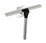WENKO Turbo-Loc® Edelstahl Duschabzieher Quadro - Badezimmerwischer, Befestigen ohne bohren, Edelstahl rostfrei, 23 x 17.5 x 5 cm, Chrom