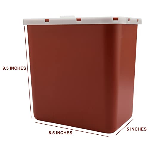 Professional Sharps Container 2 Gallon | Large Puncture Resistant Biohazard Medical Waste Disposal Box For Safe Needle And Syringe Collection | Approved For Home And Professional Use Plus Bio Disposal Guide (1 Pack) #TOP5