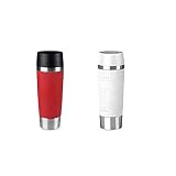 Emsa Standard-Design Travel Mugs, rot/weiß, 2 x 500ml