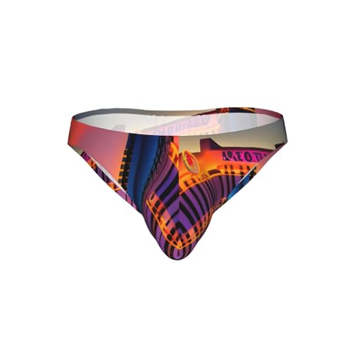 bnvaab Las Vegas Sunset 1 Print Men's Bikini Briefs Breathable Underwear Daily Wear Beach Vacation Pool Parties Black