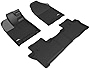 3D MAXpider Custom Fit Kagu Floor Mat (Black) for 2016-2022 Honda Passport/Pilot - 1ST Row 2ND Row