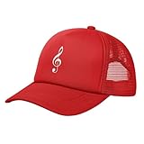 Music Sign Hat Fashion Mesh Baseball Cap Trucker Hats Golf Sunhat for Men Women Red
