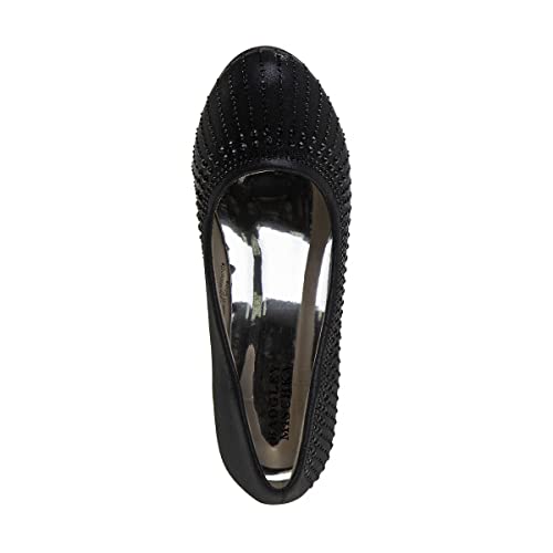 Badgley Mischka Girls Dress Shoes - Kids High Heels Closed Toe Slip On Pumps - Black (2 Big Kid) #TOP4