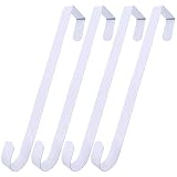 ESFUN 4 Pack Solid Wreath Hanger for Front Door Window Wreath Hooks Holder Over The Door Metal Hook