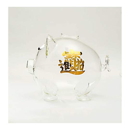 cofrinho Vidro porco caixa de dinheiro novidades educativas crianças transparentes cofrinho grande p