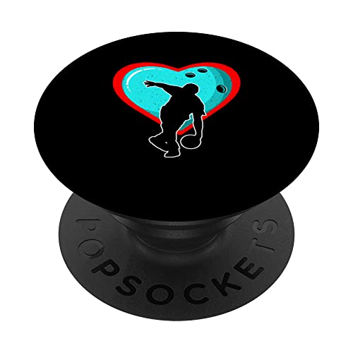 Bowling Heart Sport Love Anti San Valentín Day PopSockets PopGrip Intercambiable