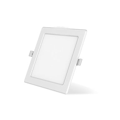 LA LUCE LED Recessed Low Profile Square Panel, Flat, Recessed Retrofit, False Ceiling, Light for Living Room Cut Size 95mm, Outer 115mm -7116-8W (3000K, Pack- 8)