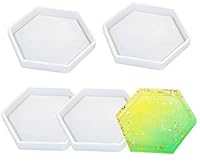 Algopix Similar Product 14 - 4 Pack Hexagon Silicone Coaster Molds 