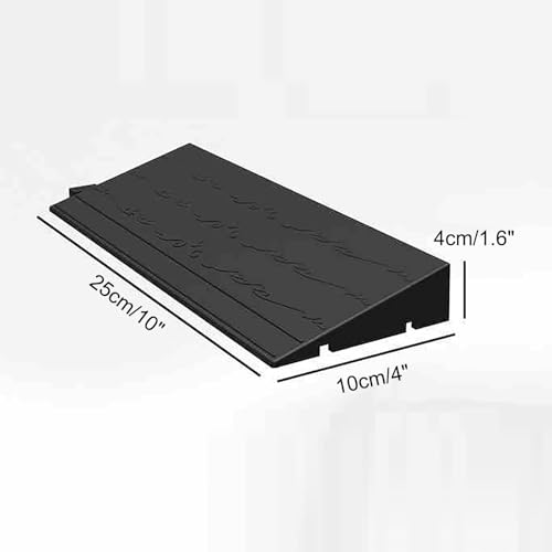 Rampas para umbral de puerta, de plástico, para entradas de hogar, baño, supermercados y garajes, cortables | Negro, 25 x 10 x 4 cm miniatura 2