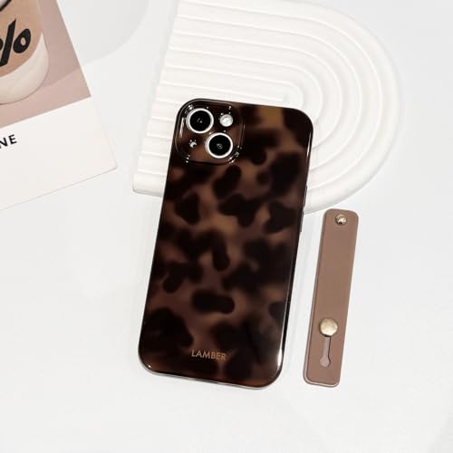 NITITOP Compatible with iPhone 14 Case with Wrist Strap Cute Stylish Leopard Aesthetic Tortoise Amber Design for Women Girls Men Soft TPU Shockproof Protective Cover - Brown by NITITOP - Used condition - Image 7