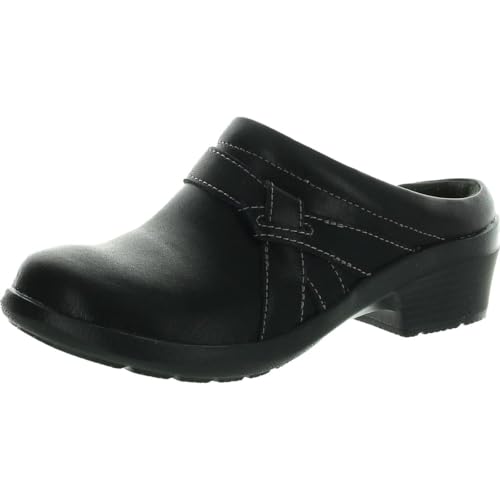 Sabots Clarks Angie Mist femme cuir noir aux finitions artisanales