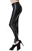 Everbellus Sexy Black Faux Leather Leggings for Women Fashion Pants Black Large