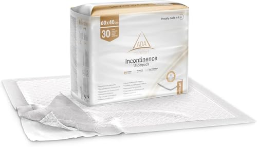 Empapadores Cama Adultos y Bebés   60 X 40 Cm   Pack 30 Unidades   Protector Cama, Almohadilla Desechables Antideslizantes y Resistentes   Color Blanco