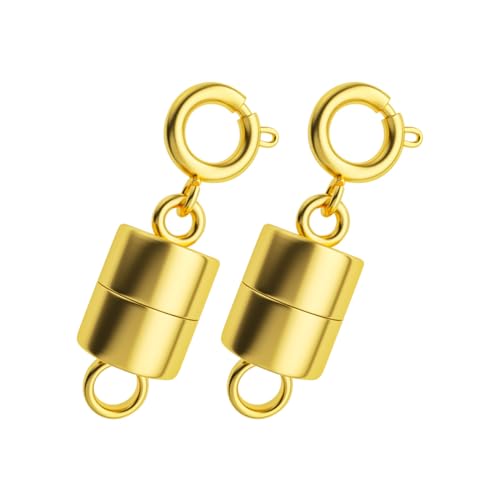 Quadafy MAGNETIC NECKLACE CLASPS AND CLOSURES 18K Gold And Silver Plated Jewelry Clasps Converters For Bracelet Necklaces Chain  cover