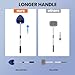 BNGXR Car Windshield Cleaning Tool Set, 2026 Upgraded Interior Exterior Auto Glass Cleaner Kit with Detachable Handle, 4 Reusable Microfiber Pads, Extendable Wiper Brush (Blue)