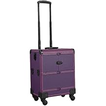 Large Capacity Portable Makeup Artist Suitcase Beauty Nail Case PVC Leather