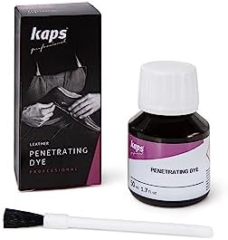 Kaps Penetrating Dye - Penetrująca Farba do Skóry Naturalnej, Gładkiej, Licowej oraz Sztucznej, Do Butów, Toreb oraz Innych Artykułów Skórzanych, 50 ml - 1.70 fl. Oz (118 - czarny)
