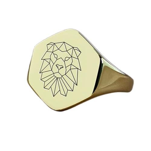 Bague lion hexagonale pour affirmer votre style au quotidien