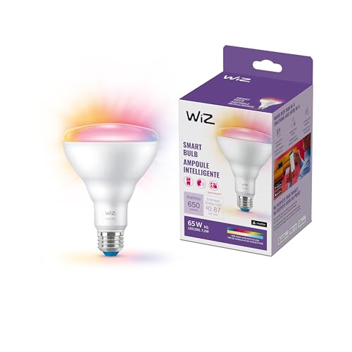 Image of WiZ 65W BR30 Color LED Smart Bulb - Pack of 1 - E26- Indoor - Connects to Your Existing Wi-Fi - Control with Voice or App + Activate with Motion - Matter Compatible