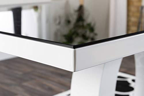 Furniturebox UK Dining Set - Giovani Modern Black/White High Gloss Glass Dining Table Set and 6 Modern Lorenzo Chairs Set (Dining Table + 6 Black Lorenzo Chairs)