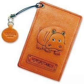 Hippopotamus Leather Animal Pass/ID/Credit/Card Holder/Case *VANCA* Handmade in Japan