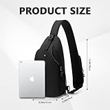 Aucuu Sling Rucksack, Brusttasche Sling Bag Klein, Schultertasche, Multipurpose Crossbody Bag, Crossbody Umhängetasche mit Kopfhörerloch, Schulterrucksack für Wandern Reisen Klettern Herren Damen