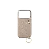 【ボナベンチュラ】 (for iPhone 17 Pro)ハンドル付き バックカバーケース シュリンクレザー (金具：ゴールド) [グレージュ] スマホケース ヨーロッパ最高級レザー 本革 プレゼント BWHTG17P-GG