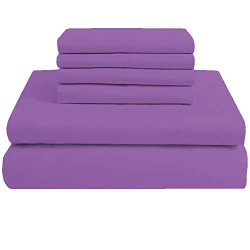 Parure de lit 600 fils en coton égyptien violet taille empereur