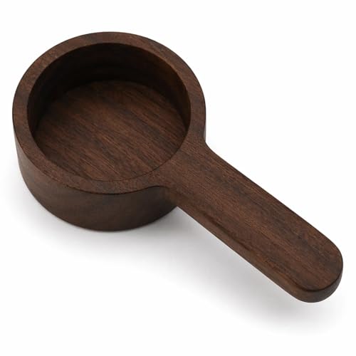 Aissmmeio Coffee Spoons, Wooden Tablespoon & Tea Scoops, Wooden Coffee Ground Spoon, Measuring for Ground Beans or tea, Soup Cooking Mixing Stirrer Kitchen Utensils (1 Walnut Wooden 3.86 in)