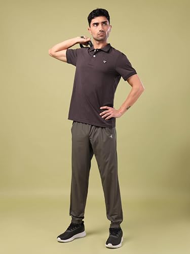 Image of TECHNOSPORT Men's Regular Fit Half Sleeve Polo T-Shirt with Collar, ELASTO Plus Quick Dry Moisture Wicking Polo Tee for Gym Sports Golf and Casual Wear