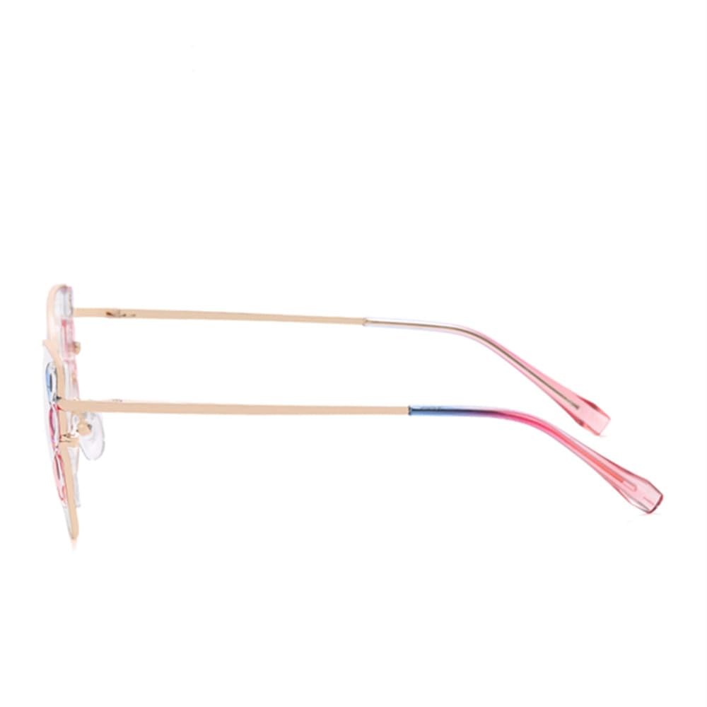 Retro metalowe kocie oko damskie okulary ramka przezroczyste okulary męskie ramka z zawiasem sprężynowym