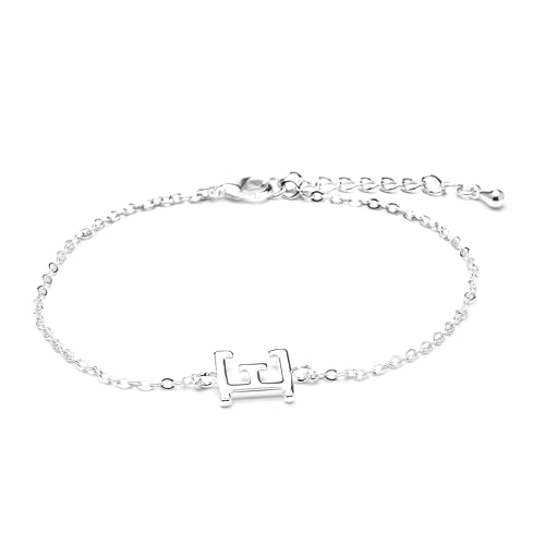 LUXENTER Pulsera Alphabet acabado plata - Letra E
