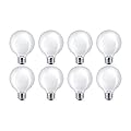Philips LED Frosted G25 Light Bulb, Dimmable, 500 Lumen, Daylight (5000K), 5.5W=60W, E26 Base, Title 20 Certified, Pack of 8