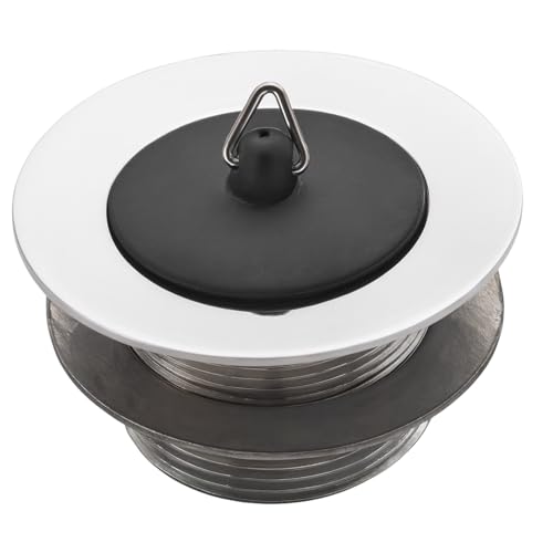 Scarico per vasca da bagno con tappo in polietilene e catena, finitura cromata, in plastica resistente e acciaio inossidabile per un affidabile raccordo di scarico