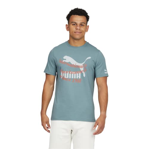 PUMA PUMA Men's Classics Tee, Adriatic-Vapor Gray, Small