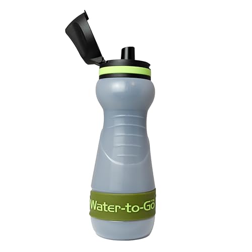 Water-to-Go Eco active 55 cls water purifier bottle; Filters viruses, bacteria, protozoa, cysts, chemicals & microplastics; Guaranteed Leakproof - For Travel, Outdoors, Fitness & Survival; (Kelp)