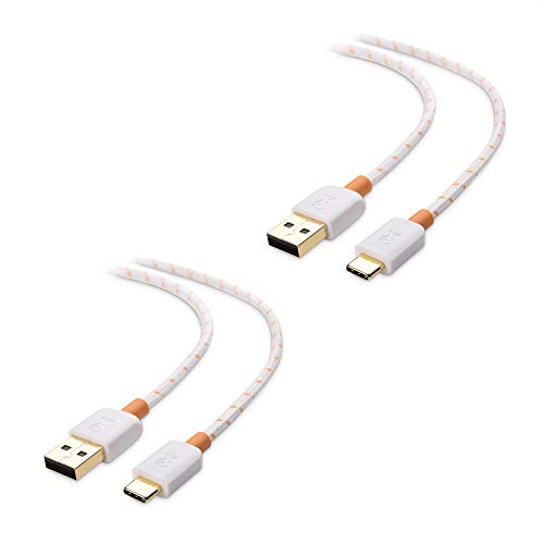 Cable Matters 2-Pack Braided USB C Cable with 3A Fast Charging in White 3.3 Feet for Samsung Galaxy S20, S20+, S20Ultra, Note 10, Note 10+, LG G8, V50, Google Pixel 4, and More