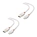 Cable Matters 2-Pack USB Type C (USB-C) to Type A (USB-A) Cable with Braided Jacket in White 3.3 Feet