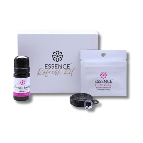Essence Wearable Aromatherapy Nasal Diffuser – Nausea Relief Essential Oil Nose Ring Refresh Kit – Personal Scent Clip for Travel, Work & Everyday Use – Made in USA