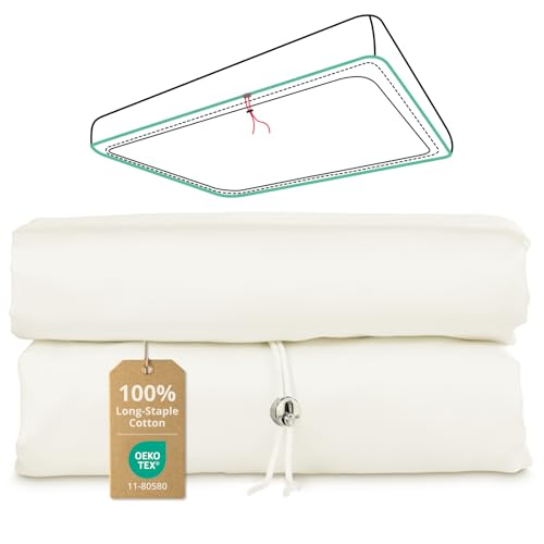 100% Egyptian King Fitted Sheet Only with Drawstring and 360°Elastic, Dual-Lock King Bed Fitted Sheet, Luxury Soft and Comfort, No Slippage, 1000 Thread Count, Deep Pocket Fits 8" to 14" Mattress - image 1