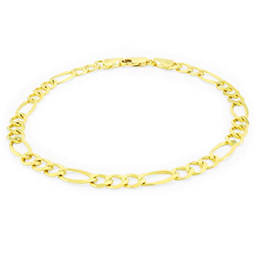 Nuragold 10k Yellow Gold 5.5mm Figaro Chain Link Bracelet, Mens Womens Jewelry Lobster Clasp 7" 7.5" 8" 8.5" 9" - Image 5