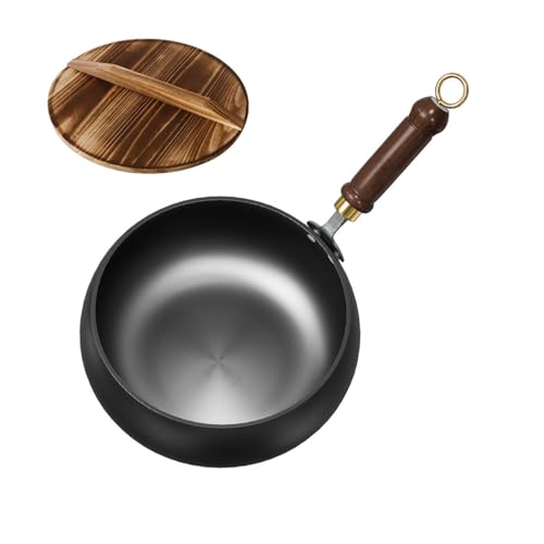 CJFDDP Poêle Japonaise en Fonte Antiadhésive Non Revêtue, Pot à Frire en Gros Ventre Traditionnelle en Fer, Forgée à La Main, Récipient de Cuisson Polyvalent pour Mijoter et Frire à Haute Température