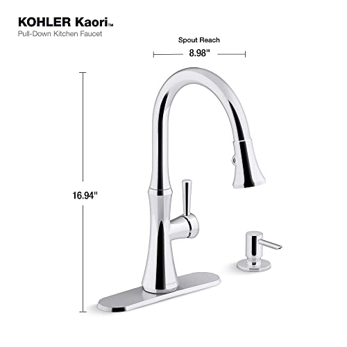 Kohler-R28706-SD-CP-Kaori-Single-Handle-Kitchen-Faucet-with-Pull-Down-Sprayer-and-Soap-Dispenser-Polished-Chrome Kohler R28706 SD CP Kaori Single Handle Kitchen Faucet with Pull Down Sprayer and Soap Dispenser Polished Chrome