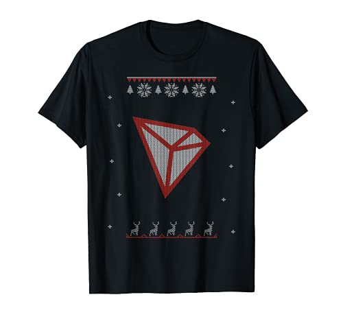 TRX Tron Crypto Altcoin Ugly Christmas Tee t-shirt, Preto, S