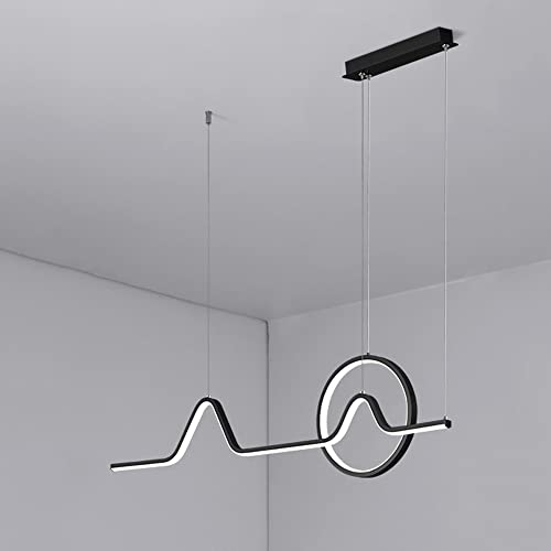 Chandelier linéaire LED 38W suspendu géométrique pour îlot de cuisine