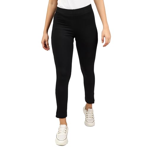 Image of ON&ON Women's Cotton Stretchable Slim Fit Straight Pants Trouser for Casual Wear and Office Wear
