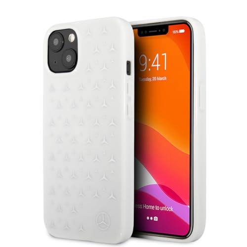 Mercedes-Benz MEHCP13MESPWH Coque de Protection pour iPhone 13 6,1" Motif étoiles Blanches